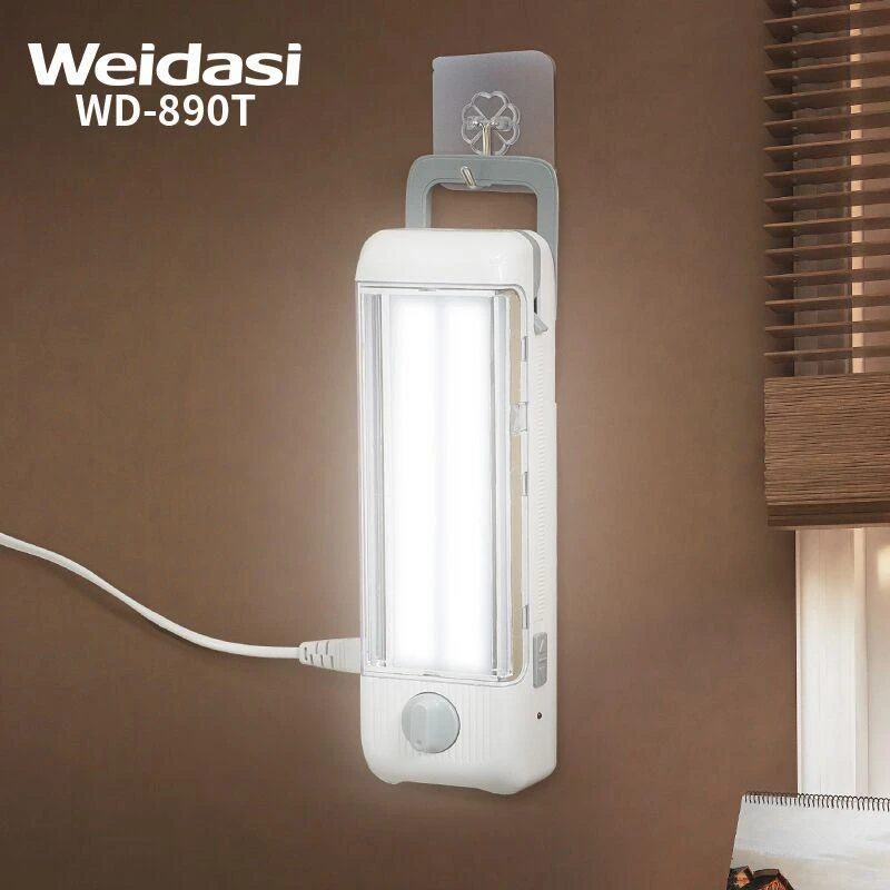 چراغ اضطراری LED ویداسی WD-890T – شارژی، پرنور، همراه با پایه و قابلیت تنظیم زاویه نور